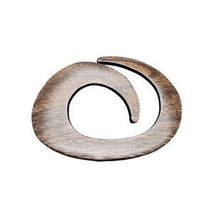 Abstract Spiral Wood Look Belt Buckle Vintage Design Plastic Spiral